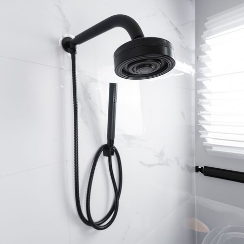 Chuveiro Ducha Gás Solar Autolimpante Preto Black C/ Desviador Duchinha Chuveirinho de Mão Completo