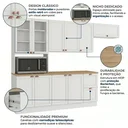 Ver imagem 6 de Cozinha Completa Modulada Americana 4 Peças com Paneleiro Torre Quente e Balcão com Tampo Unna Yesca