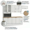 Ver imagem 6 de Cozinha Completa Modulada Americana 4 Peças com Paneleiro Torre Quente e Balcão com Tampo Unna Yesca