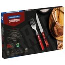 Ver imagem 1 de Jogo de Talheres para Churrasco Tramontina em Aço Inox com Cabo Vermelho Polywood 12 Peças