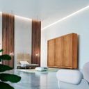 Ver imagem 3 de Guarda Roupa Casal Oslo 3 Portas Correr MDF Naturale Móveis Rufato