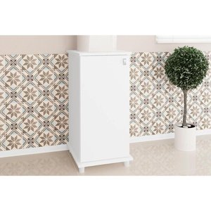 Gabinete Lavanderia Balcão Multiuso ASM152 c/ 1 Porta Branco - Movelbento