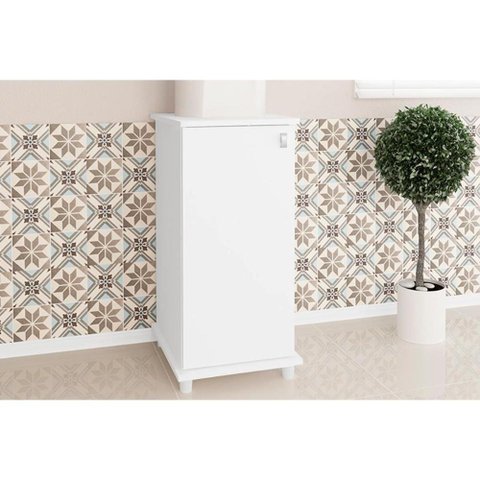 Gabinete Lavanderia Balcão Multiuso ASM152 c/ 1 Porta Branco - Movelbento