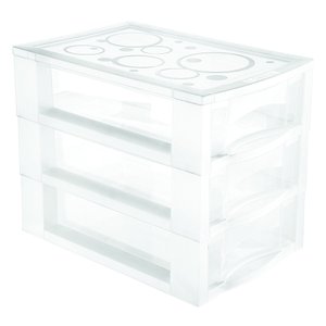 Gaveteiro Plástico com 3 Gavetas M Ordene Cristal