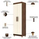 Ver imagem 4 de Armário Multiuso 2 Portas 60cm Hebrom V01 Imbuia Champanhe - Lyam Decor