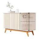 Ver imagem 4 de Buffet Balcão Aparador Sala de Jantar e Estar 3 Portas Açaí MDF Design Moderno