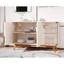 Ver imagem 5 de Buffet Balcão Aparador Sala de Jantar e Estar 3 Portas Açaí MDF Design Moderno