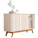 Ver imagem 3 de Buffet Balcão Aparador Sala de Jantar e Estar 3 Portas Açaí MDF Design Moderno