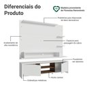 Ver imagem 4 de Rack com Painel para Tv até 60 Polegadas 180 Cm Branco/rustic Metz Madesa