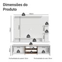 Ver imagem 3 de Rack com Painel para Tv até 60 Polegadas 180 Cm Branco/rustic Metz Madesa