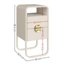 Ver imagem 3 de Mesa de Cabeceira Luna 2 Gavetas 30 cm Pes Metalicos Off White Artesano