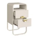 Ver imagem 6 de Mesa de Cabeceira Luna 2 Gavetas 30 cm Pes Metalicos Off White Artesano