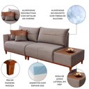 Ver imagem 6 de Sofá Living 3 Lugares Veludo com Mesa de Apoio Trento