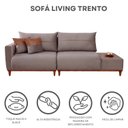 Ver imagem 7 de Sofá Living 3 Lugares Veludo com Mesa de Apoio Trento