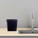 Ver imagem 1 de Lixeira Pia Cozinha Preta Cesto de Lixo 2,5l Tampa Multiuso Casa Bancada Consultorio Compacta Ecolog