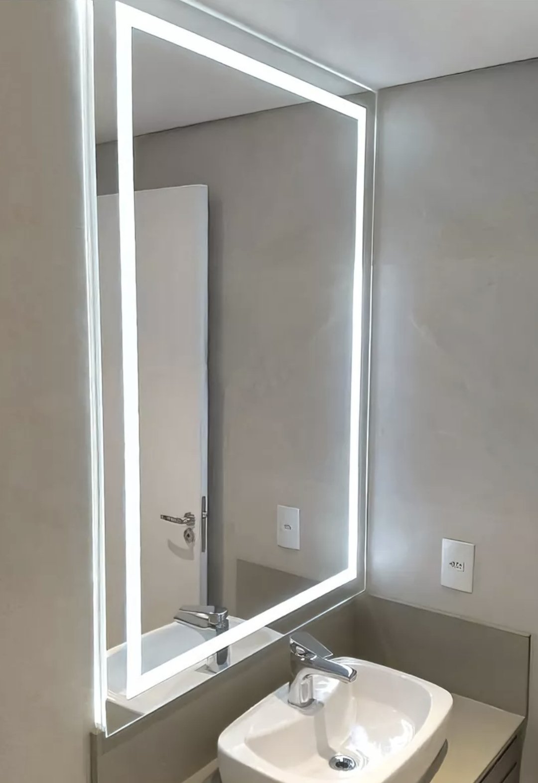 Espelho Led Jateado Iluminado 60x80 com Touch - 1