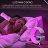 luminaria led mesa Bluetooth Música Áudio carregador sem fio Genérica Branco - 5