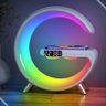 luminaria led mesa Bluetooth Música Áudio carregador sem fio Genérica Branco - 2