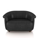 Ver imagem 2 de Sofá Namoradeira Decorativa Latvia 150cm Pés de Madeira Pu Preto Manchado G45 - Gran Belo