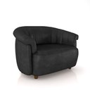 Ver imagem 5 de Sofá Namoradeira Decorativa Latvia 150cm Pés de Madeira Pu Preto Manchado G45 - Gran Belo