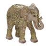 Escultura Elefante Decorativo em Resina Dourado e Marrom 18,5cm - 1