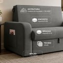 Ver mais imagens de Sofá Cama 2 Lugares Compacto com Baú 145 Larg Daiane Matrix