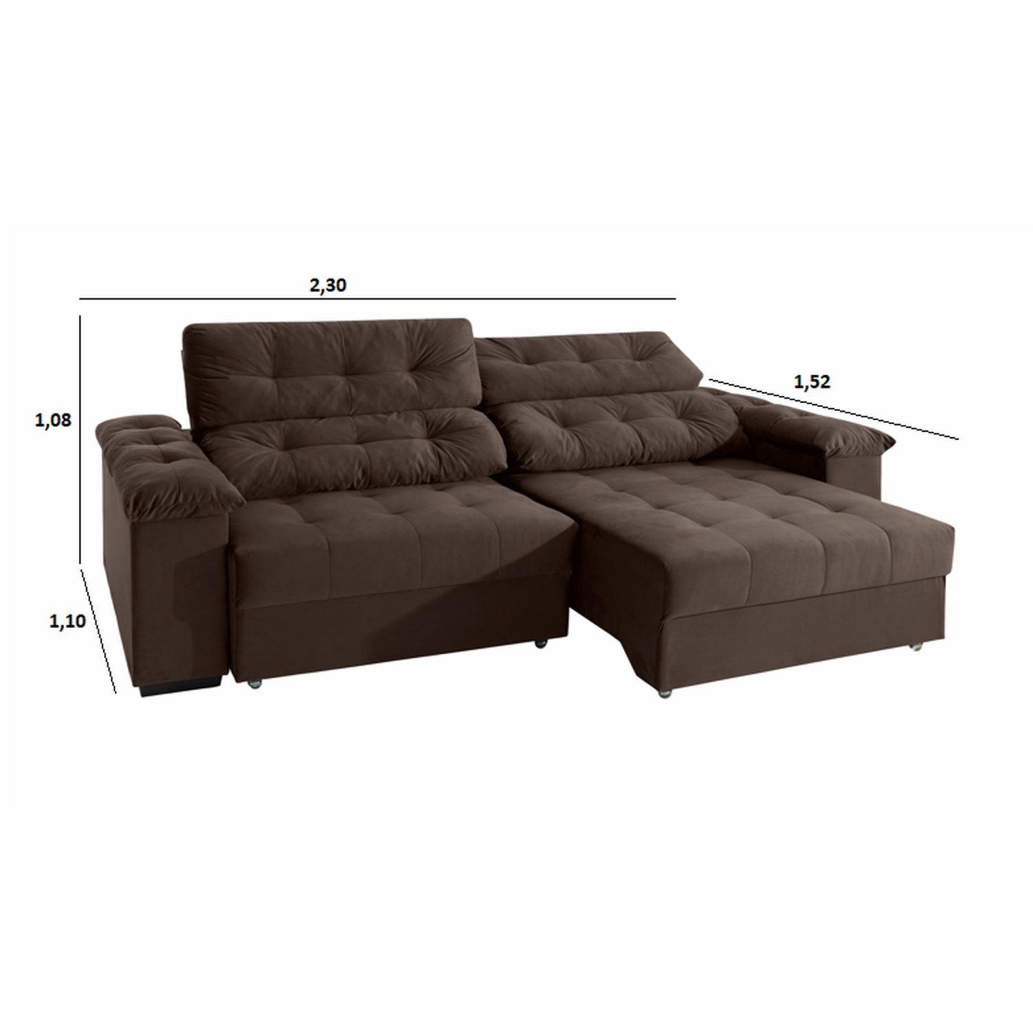 Sofá 2 Lugares Retrátil Reclinável 230cm com Molas Astro Icea New - 3