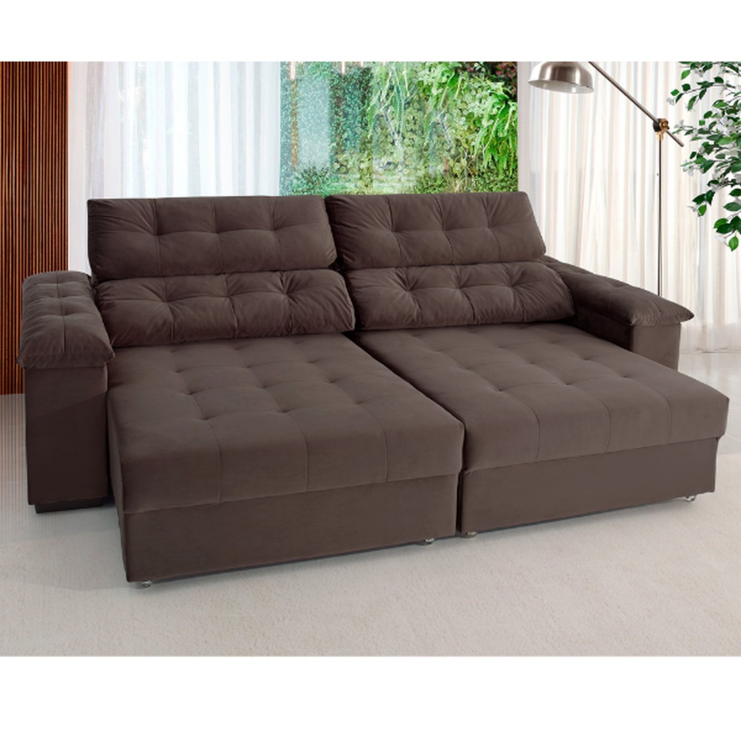 Sofá 2 Lugares Retrátil Reclinável 230cm com Molas Astro Icea New - 1