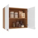 Ver imagem 5 de Armário Aéreo 2 Portas 80 cm Pérola Yescasa Branco/Freijó