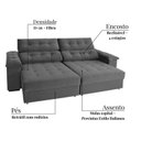 Ver imagem 4 de Sofá 2 Lugares Retrátil Reclinável 230cm com Molas Astro Icea New