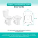 Ver imagem 3 de Assento Sanitário Tampa de Vaso Branco Mdf Laqueado Like para Bacia Celite
