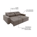 Ver imagem 4 de Sofá 2 Lugares Retrátil Reclinável 224cm com Molas Advance Icea New