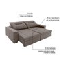 Sofá 2 Lugares Retrátil Reclinável 224cm com Molas Advance Icea New - 4