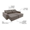 Sofá 2 Lugares Retrátil Reclinável 224cm com Molas Advance Icea New - 5