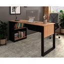 Ver imagem 2 de Mesa Notebook Escritório Me4182 160cm Amêndoa/preto - Tecno Mobili