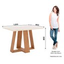 Ver imagem 2 de Mesa de Jantar Lins 120 Cm Ambiente Canto Reto com Vidro Nature Off White – Henn