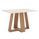 Ver imagem 3 de Mesa de Jantar Lins 120 Cm Ambiente Canto Reto com Vidro Nature Off White – Henn