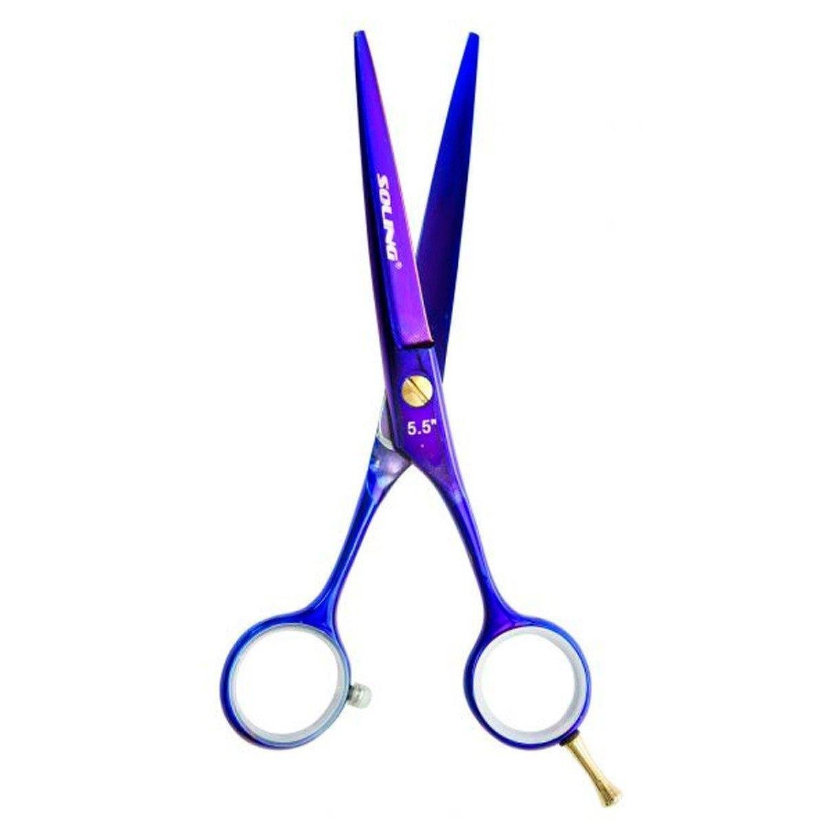 Tesoura Profissional Soling Fio Navalha Premium Roxa 5.5 Pol ...