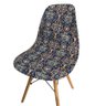 Kit 6 Capa de Cadeira Charles Eames Eiffel Pé Palito Malha Mista:25 Azul Marinho - 2
