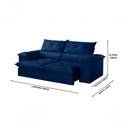 Ver imagem 2 de Sofá Istambul Retrátil e Reclinável Caixa Zero 200m Pillow de 15cm - Azul