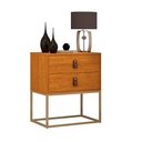Ver imagem 3 de Kit 2 Mesas de Cabeceira Unic 45 Naturale com Base Dourado