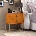 Ver imagem 2 de Kit 2 Mesas de Cabeceira Unic 45 Naturale com Base Dourado