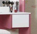 Ver imagem 2 de Conjunto Penteadeira Infantil Diana com Espelho e Banqueta Mdf Rosa e Branca