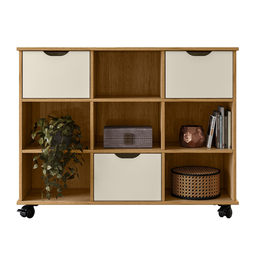 Estante Organizadora com Rodizios Natal Freijó Off White Fosco - 1