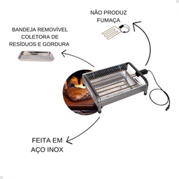 Churrasqueira Elétrica Rizzogrill Portátil 1600w Gourmet 110v - 2
