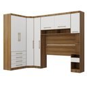 Ver imagem 3 de Quarto Modulado Queen de Canto com Guarda-roupas Maleiro e Cabeceira Paris Master Luciane Móveis