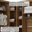 Ver imagem 6 de Quarto Modulado Queen de Canto com Guarda-roupas Maleiro e Cabeceira Paris Master Luciane Móveis