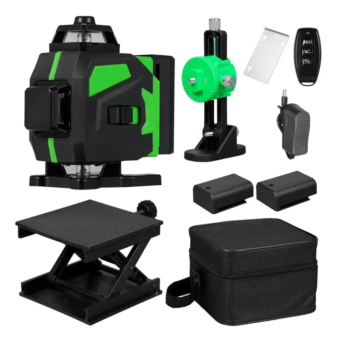 Nível Laser 12 Linhas Verde Recarregável com Controle e Bolsa