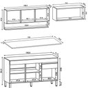 Ver imagem 4 de Armário de Cozinha 3 Peças Balcão com Tampo 150cm Lina15 K02 Supremo/Freijó - Mpozenato