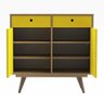 Aparador Buffet Retrô 90 Rustik Carvalho/amarelo Ac - Cor: Marorm - 4